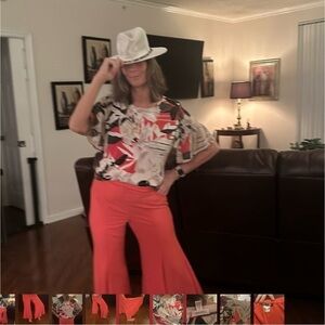 2 Pc. Matching Venus Mermaid Dress Pants Small & Calvin Klein Floral Top Medium